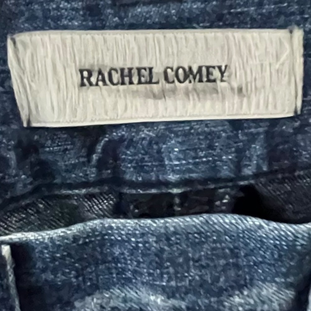 Rachel Comey Legion Pants Womens 2 Blue Wide Leg High Rise Raw Hem Denim Jeans - Picture 7 of 10